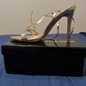 Gold strappy heel